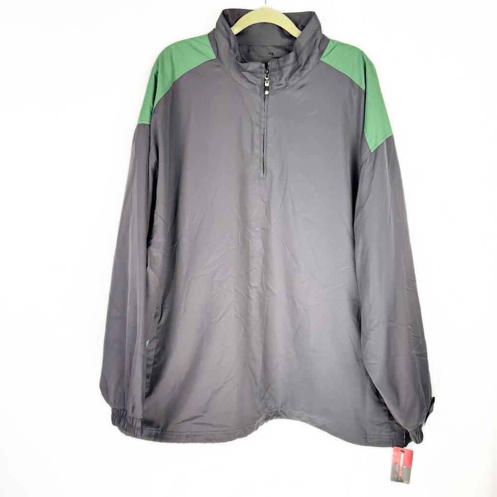 NWT Grand Slam Gray Golf Water Resistant Mesh‎ Lined Windbeaker Jacket Sz XXL